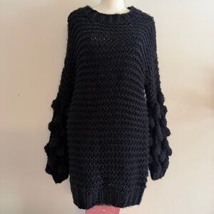 MACARON Black Chunky Knit Sweater